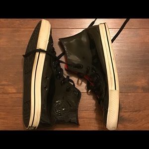 Black Patent leather Converse